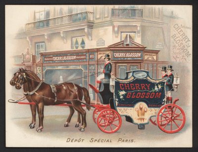 Annons för Cherry Blossom parfym (chromolitho) av French School