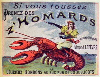 Annons för Cough Sweets ZHomards, slutet av artonhundratalet av French School