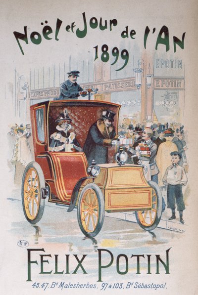 Annons för Felix Potin, jul och nyår 1899 av French School