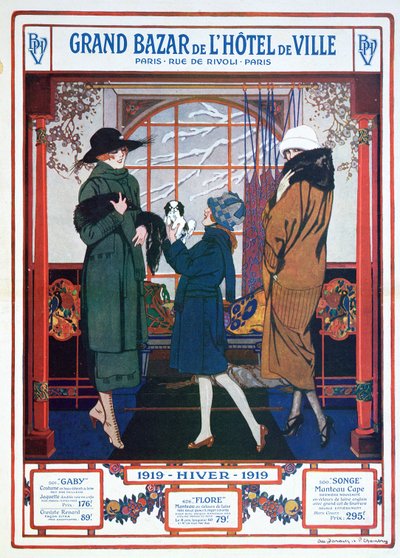 Annons för Stadshuset Grand Bazaar, vintern 1919 av French School