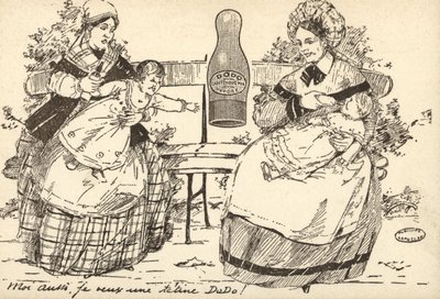 Reklam för en nappflaska (litho) av French School