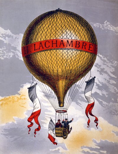 Annons för ballonger tillverkade av H. Lachambre, 1880-1900 av French School