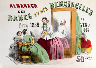 Annons för Almanach des Dames et des Demoiselles graverad av Charles Fernique, publicerad i Paris, 1859 av French School