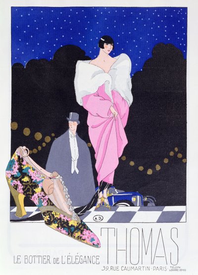 Annons för stövlaren Thomas från modetidningen Art-Gout-Beaute, 1924 av French School
