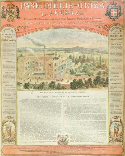 Annons för Parfumerie Oriza L. Legrand, c.1884 av French School