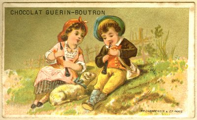 Reklamkromolitografi av Guérin Boutron-choklad (kromolitografi) av French School