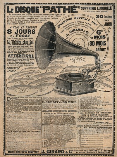Reklam för fonografer "" Pathe"" 1907 - Le disque pathe - av French School