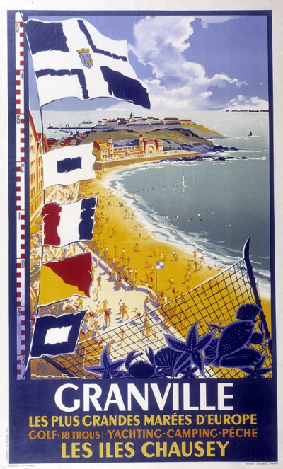 Reklamaffisch för Granville och Chauseyöarna, 1900-talet Deb. av French School