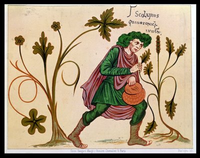 Aesculapius upptäcker betoni, faksimil av ett manuskript av Antonius Musa (63 f.Kr.-14 e.Kr.) (se 235101 för original) av French School