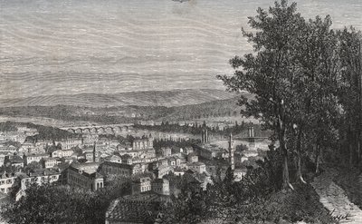 Agen - Lot-et-Garonne - gravyr i "La France illustrée: geografi, historia, statistisk administration" av V.A. Malt-Brown. 1884 av French School