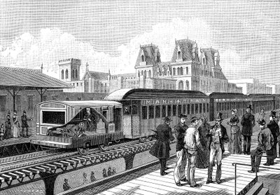Air Metro (elektrisk) till New York 1885 av French School