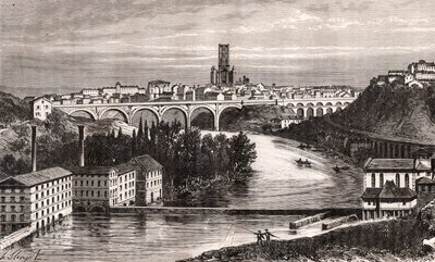 Albi - Languedoc-Roussillon-Midi-Pyrenee - gravyr i "La France illustrée: geografi, historia, statistisk administration" av V.A. Malt-Brown. 1884 av French School