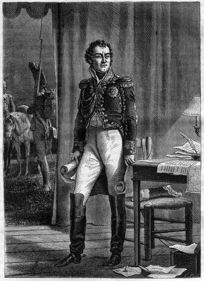 Alexandre Berthier (1753-1815), prins av Neuchâtel och marskalk av Frankrike (gravyr) - Porträtt av Louis Alexandre (Louis-Alexandre) Berthier (1753-1815), prins av Neuchâtel, marskalk av Frankrike - i "Histoire de l