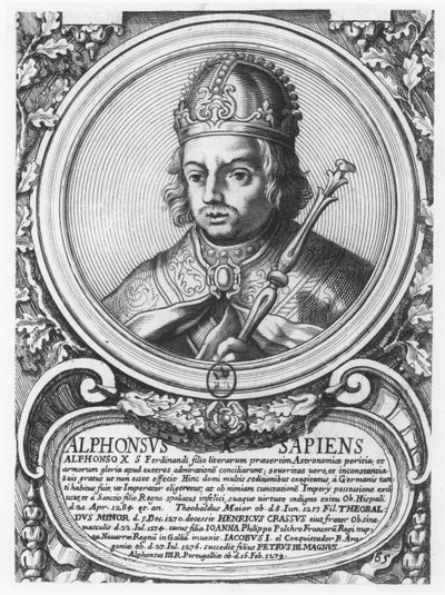 Alfonso X, den vise (gravyr) av French School