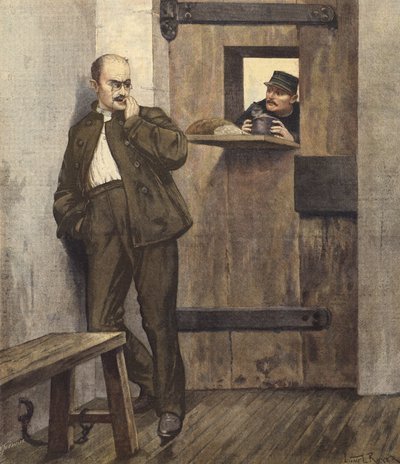Alfred Dreyfus i sin fängelsecell av French School