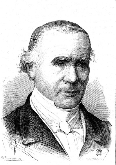 Alfred VELPEUR (1795-1867), fransk anatom och kirurg, uppfinnare av Velpeau-bandet. Gravyr 1867 av French School