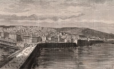 Alger - Alger - Algeriet - gravyr i "La France illustree: geografi, historia, administration statistique" av V.A. Malt-brunt. 1884 av French School
