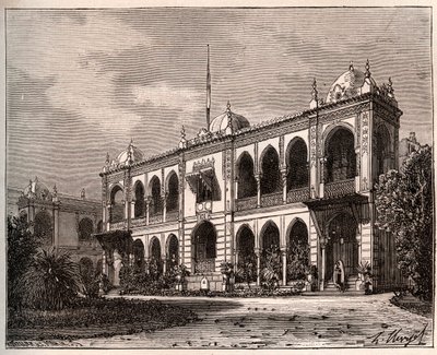 Alger - Guvernörens palats i Mustapha - gravyr i "La France illustrée: geografi, historia, statistisk administration" av V.A. Malt-Brown. 1884 av French School
