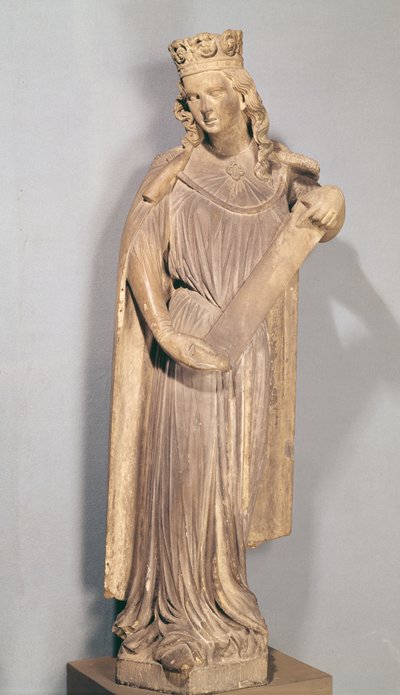 Allegorisk figur av den lilla kyrkan, från Strasbourgs katedral av French School