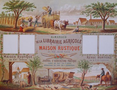 Almanacka för jordbruksbokhandeln La Maison Rustique, ca 1860 (färgstick) av French School