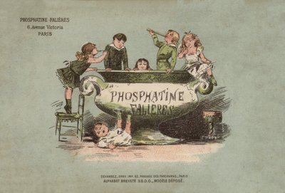 Falieres Phosphatine Alphabet (färg litho) av French School