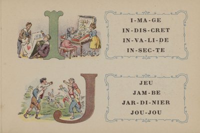Falieres Phosphatine Alphabet (färg litho) av French School