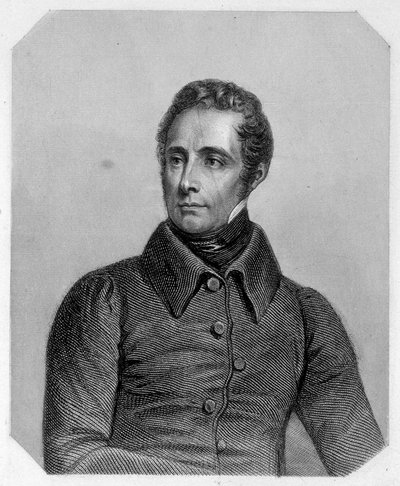 Alphonse de Lamartine, fransk poet (1790-1869). I "" Girondinernas historia"" av Lamartine av French School