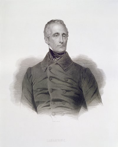 Alphonse de Lamartine, graverad av Pierre Pelee (1801-71) av French School