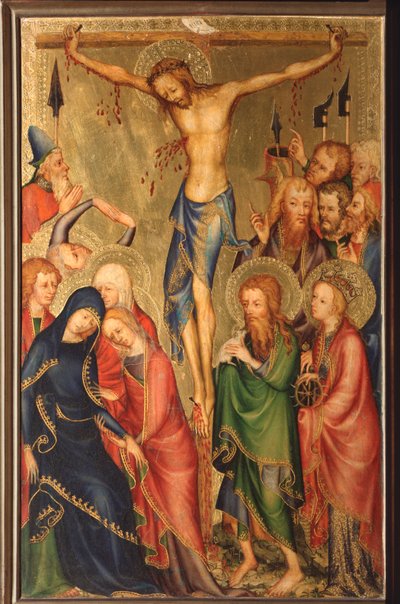 Altarolo del Bargello: crucifixion - (diptyk av Bargello, crucifixion) Anonym målning av den franska skolan på 1300-talet (franska skolan, XIV-talet) Florens, Museo Nazionale del Bargello av French School