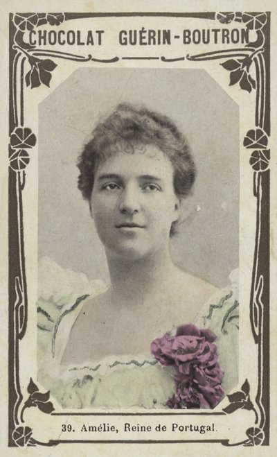Amelie, Reine de Portugal (färgad bild) av French School