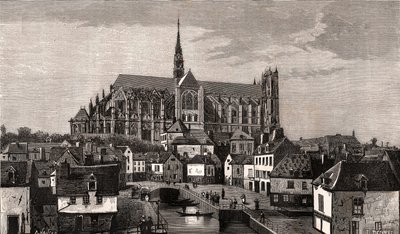 Amiens - Nord-Pas-de-Calais-Picardie - gravyr i "La France illustrée: geografi, historia, statistisk administration" av V.A. Malt-Brown. 1884 av French School