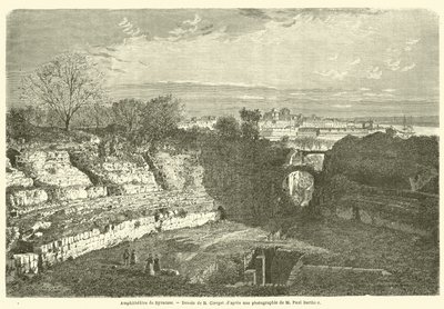 Amphitheater de Syracuse (gravyr) av French School