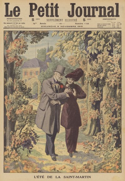 En indisk sommar (färg litho) av French School