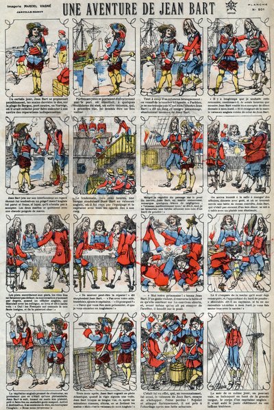 Ett äventyr av Jean Bart (1650 - 1702), fransk kapare. Epinal avbildning från slutet av 1800-talet. av French School