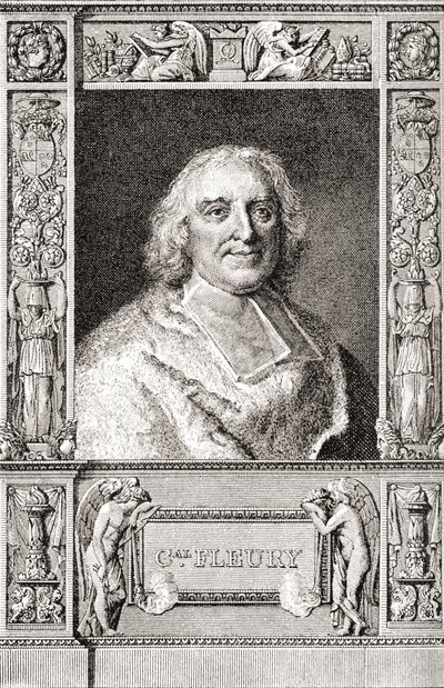 André-Hercule de Fleury, biskop av Fréjus, 1653 1743. Fransk kardinal och överste minister för Ludvig XV. Från Les Heures Libres publicerad 1908. av French School