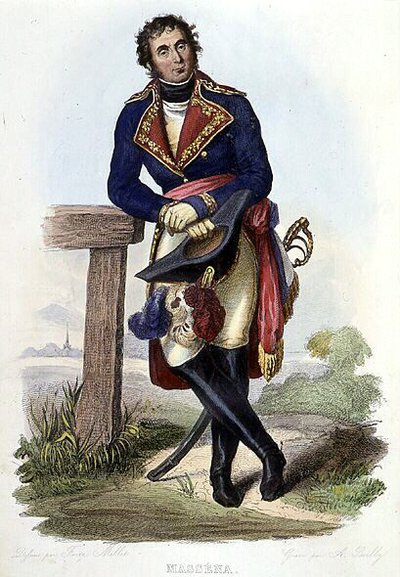 Andre Massena (1758-1817), marskalk av Frankrike, hertig av Rivoli. i Ed. Mennechet, "Le Plutarque francais". av French School