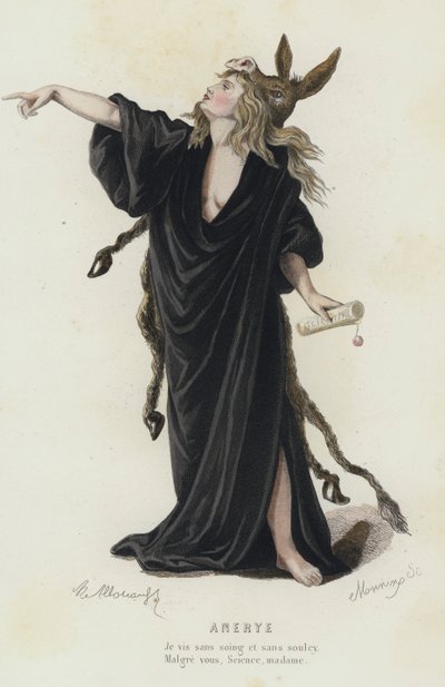 Anerye (färgad gravyr) av French School