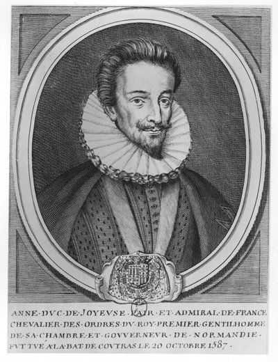 Anne, hertig av Joyeuse (gravyr) av French School