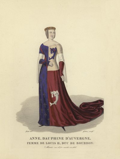 Anne av Auvergne, hustru till Ludvig II, hertig av Bourbon av French School