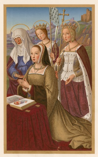 Anne av Bretagne i bön av French School