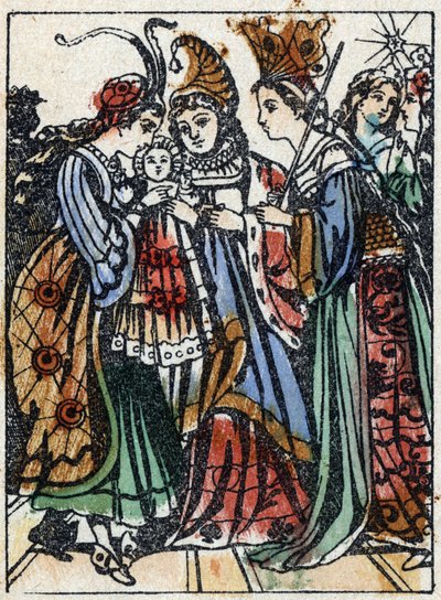 Anonym illustration för "La belle au bois dormant", berättelse av Charles Perrault (1628-1703), fransk författare. Trästick av Imaging Pellerin - Epinal, sd. Sent 1800-tal. av French School