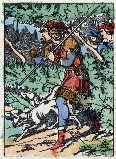 Anonym illustration för "La belle au bois dormant", berättelse av Charles Perrault (1628-1703), fransk författare. Trästick av Imaging Pellerin - Epinal, sd. Sent 1800-tal. av French School