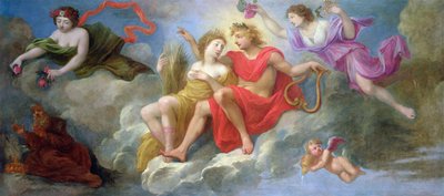 Apollo och årstiderna, från taket på Hotel Colbert de Villacerf, ca 1650 av French School