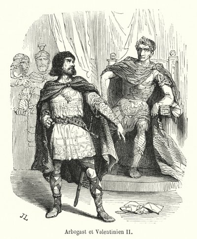 Arbogast et Valentinien II (engraving) av French School