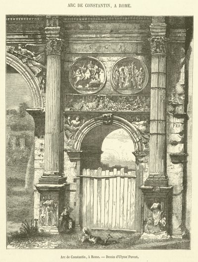 Arc de Constantin, ett Rom (gravyr) av French School