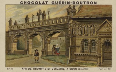 Triumfbågen och Ossuary, i Sizun, Finistere av French School