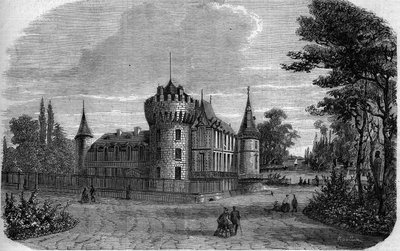 Arkitektur: yttre vy av slottet Rambouillet (1300-1400-talet, bemannat under århundradet) av French School