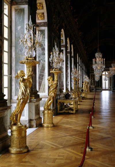 Arkitektur: utsikt över det restaurerade isgalleriet. Versailles. Musée du Chateau av French School