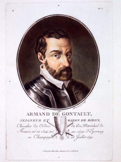Armand de Gontaut, från Portraits of Great Men, Illustrious Women, and Memorable Subjects of France, publicerad 1787-92 av French School