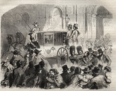 Gripande av Louis Alibaud efter hans mordförsök på Louis-Philippe 1er (1773-1850), kung av fransmännen, 25 juni av French School